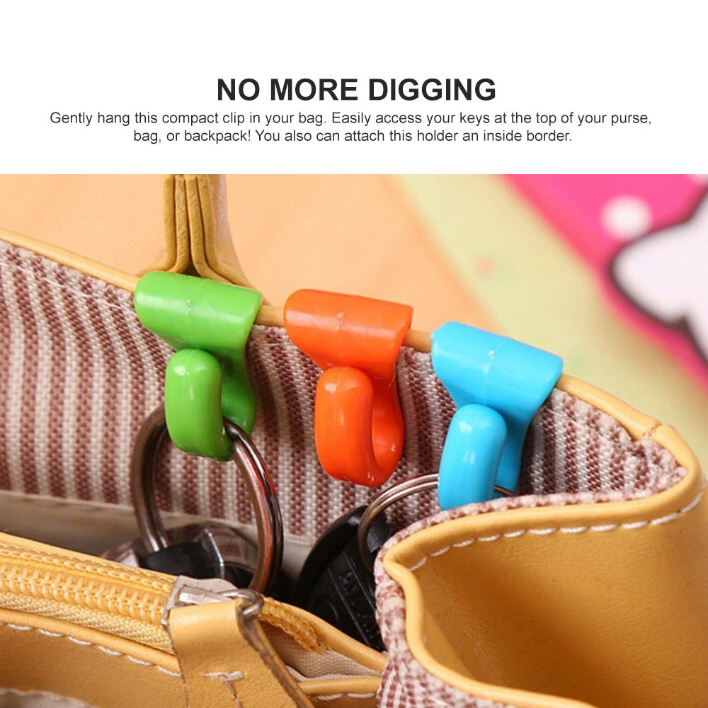 24pcs Random Color 24pcs Handbag Key Clips Organizer Portable Plastic Anti-Lost Key Clips Hook Hangers Best for Purses Bags