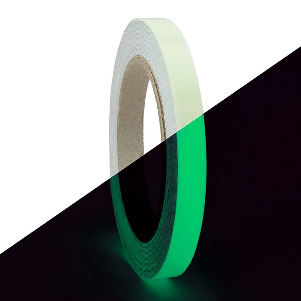 1 inch x 30 ft Glow in The Dark Tape 1 Inch x 30 ft Green Fluorescent Spike Sticker Continuous Luminous Tapes for Easter Theater Stage Party Wall Step Emergency Exit 6-8 Hours 